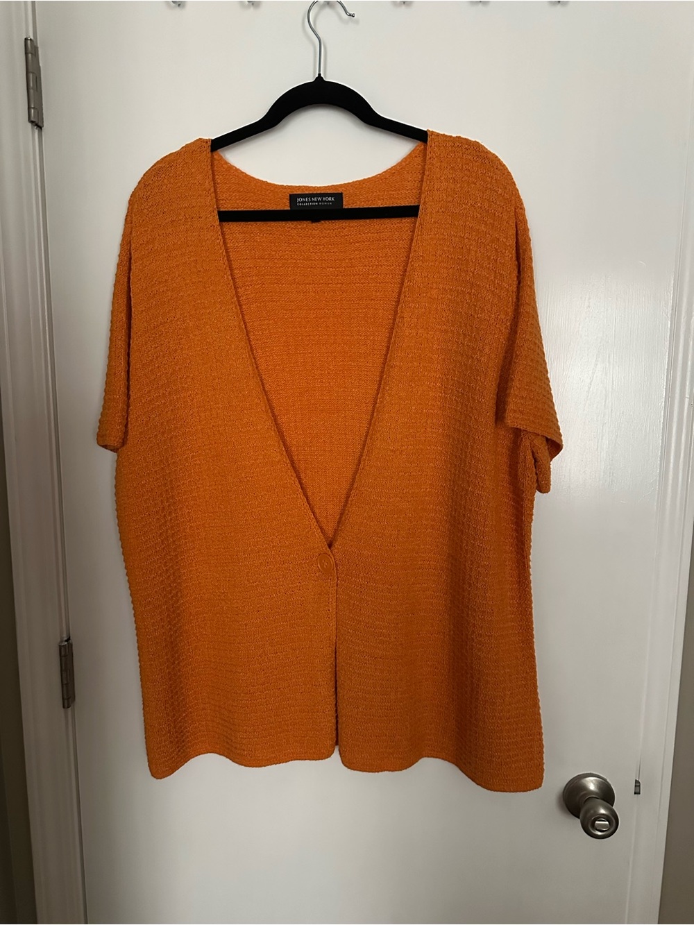 Jones New York Orange Textured Knit Cardigan EUC SIZE 3x
